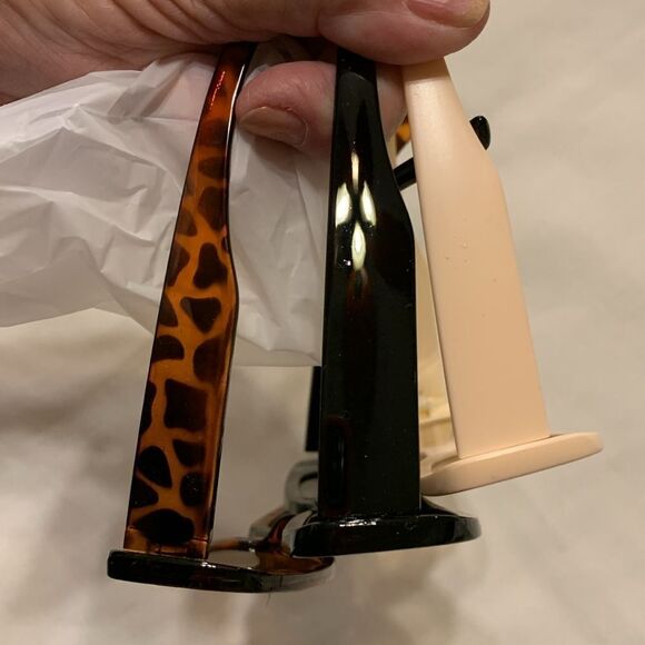 BUNDLE Trendy Rectangle Sunglasses 3pk: black, light pink/cream & animal print - Picture 4 of 4